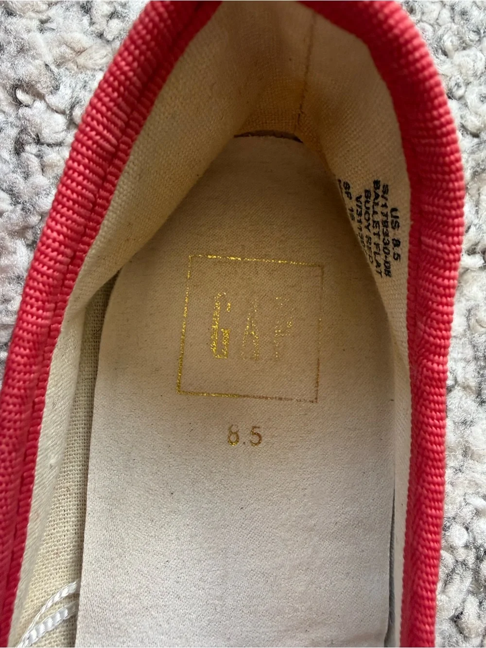 GAP coral pink Suede Bow Ballet Flats size 8.5 - Picture 3 of 6